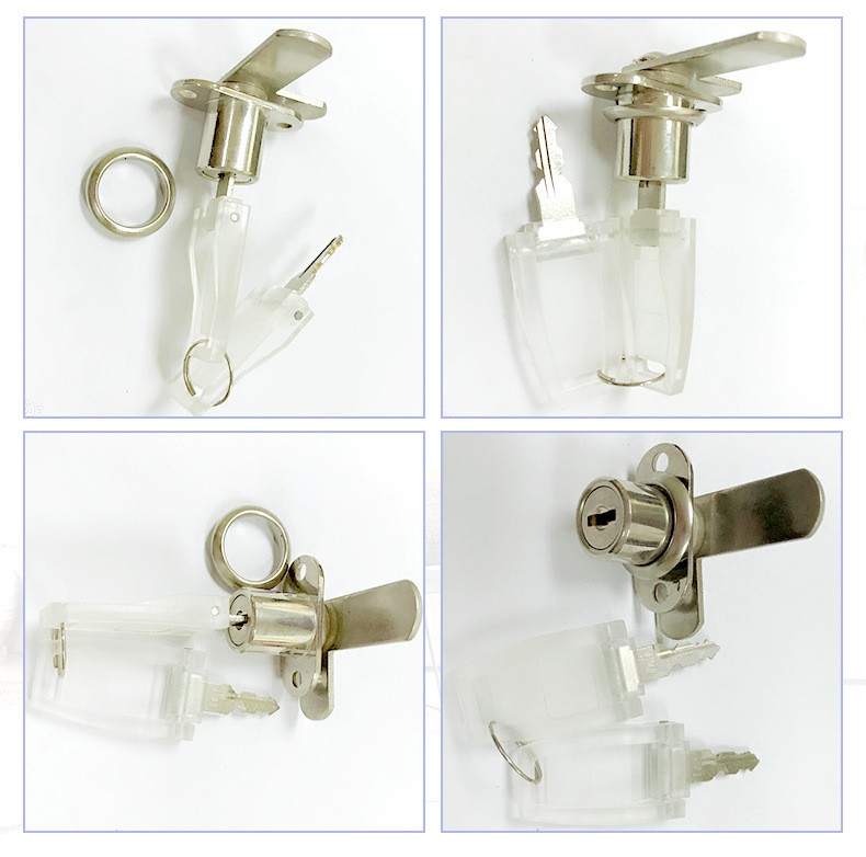 Double door lock glass cabinet double door lock bathroom showcase glass lock square stainless steel door lock