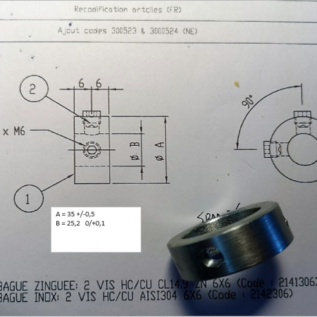 304 Stainless Steel Bushing with Screw Drilling drawing 304 Stainless Steel Bushing with Screw Drilling drawing